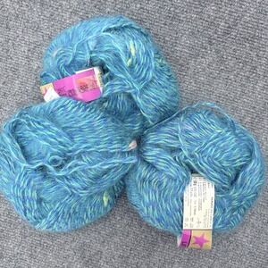Lot of 3 Vintage Filpucci Mohair Blend Yarn - Made in Italy - Blue/Teal Mix